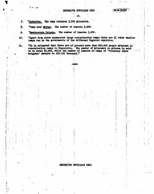 Dokument CIA-e: U Jasenovcu je 1951. bilo zatočeno 3000 protivnika jugoslavenskog komunističkog režima CIA_Jasenovac_1